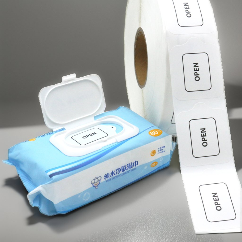 Custom Printed Logo Labels Waterproof BOPP Die Cut Stickers for Packaging Roll Labels for Wet Wipes Package Label