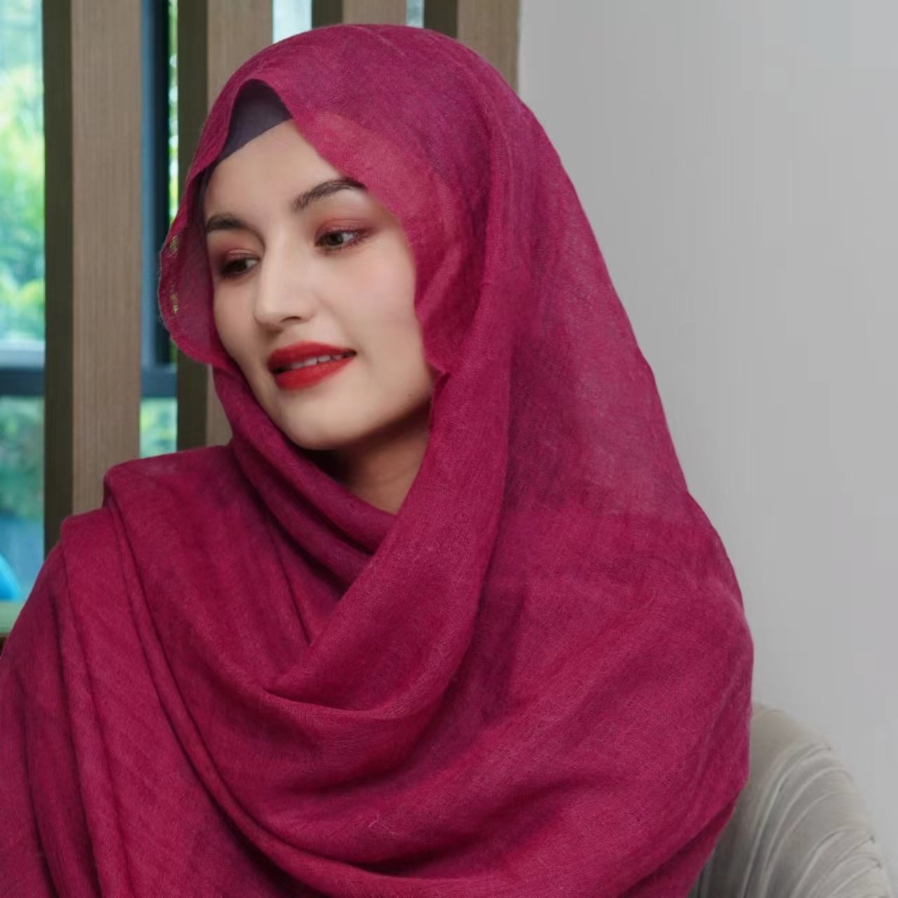 New Fashion muslim women Solid Color acrylic pashmina khimar Wool hair turban Hijab Cashmere scarf tassel veil Shawls for ladies