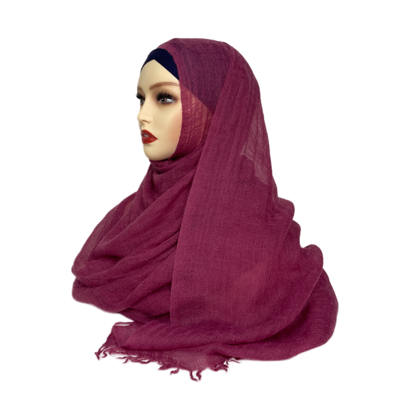 New Fashion muslim women Solid Color acrylic pashmina khimar Wool hair turban Hijab Cashmere scarf tassel veil Shawls for ladies