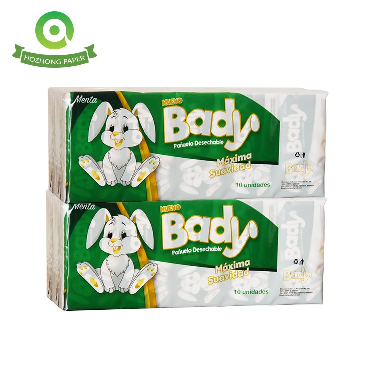Mini advertising custom logo pocket tissue 21CM*21CM fragrances free pocket tissue 3PLY 4PL facial tissue pocket pack