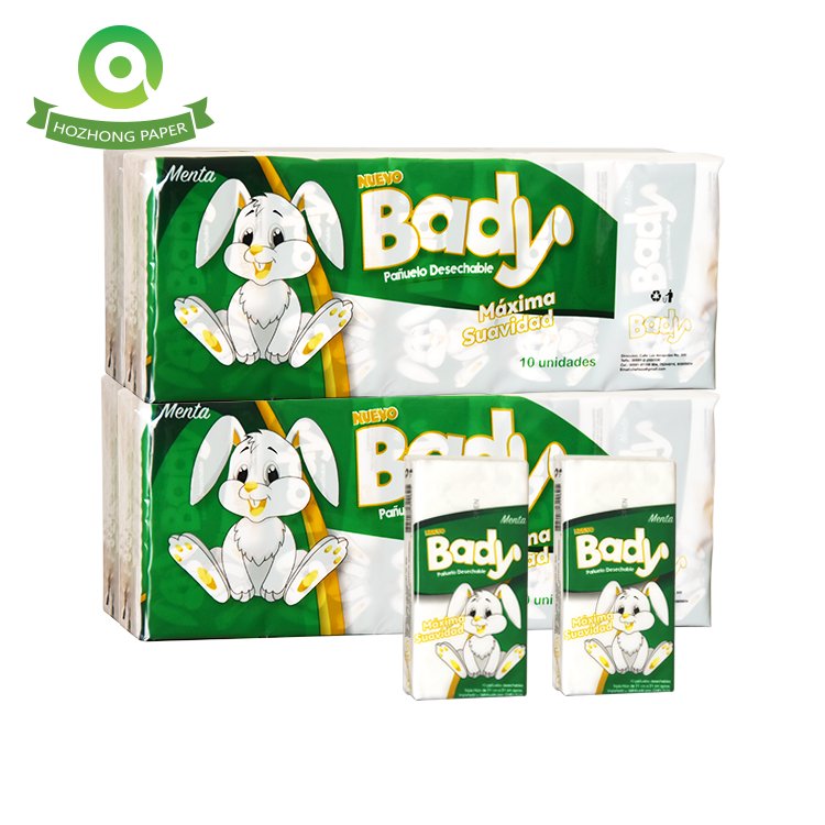Mini advertising custom logo pocket tissue 21CM*21CM fragrances free pocket tissue 3PLY 4PL facial tissue pocket pack