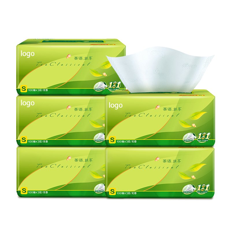Hot Sale Facial Tissue White Comfortable Soft Touch Skin Friendly 4 Ply Customized Printed Handkerchief Facial Paper Tissue