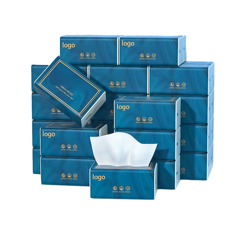 Hot Sale Facial Tissue White Comfortable Soft Touch Skin Friendly 4 Ply Customized Printed Handkerchief Facial Paper Tissue