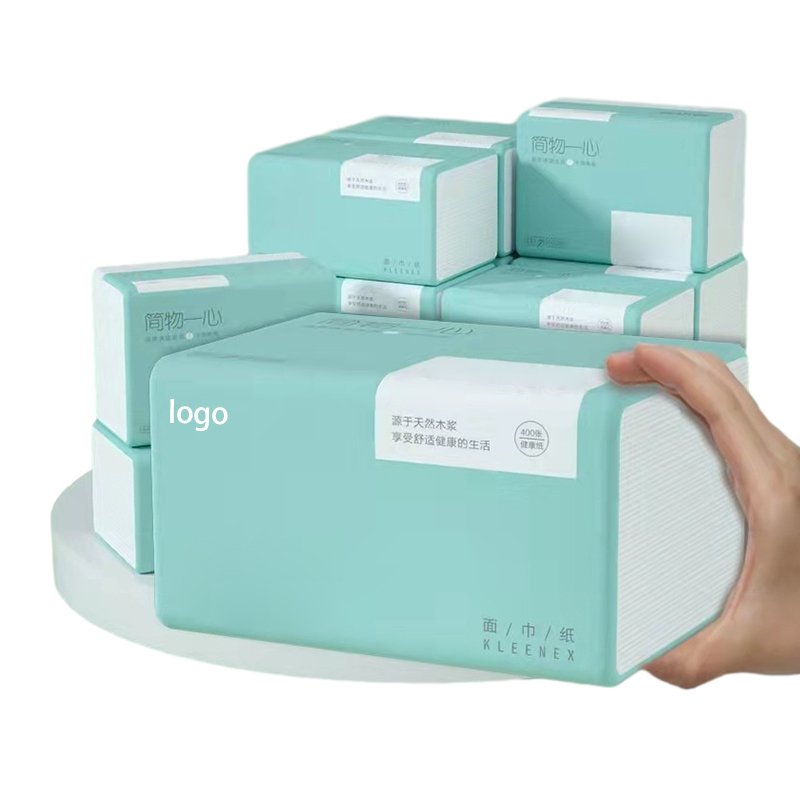 Hot Sale Facial Tissue White Comfortable Soft Touch Skin Friendly 4 Ply Customized Printed Handkerchief Facial Paper Tissue