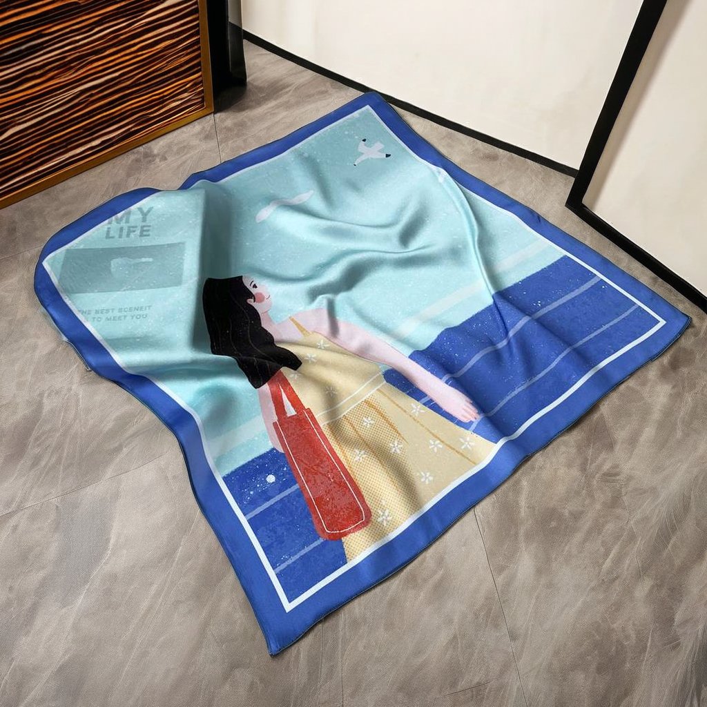 Silk custom heavy silk scarf to figure custom cotton handkerchief towel