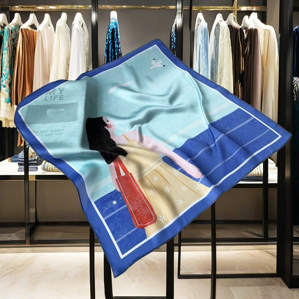 Silk custom heavy silk scarf to figure custom cotton handkerchief towel