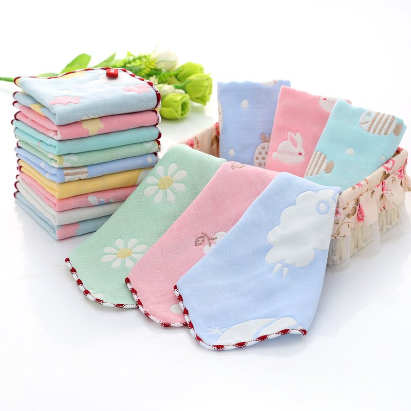 Wholesale gift packing cotton Baby towels cotton newborn Baby Face Cloth Handkerchief Towel