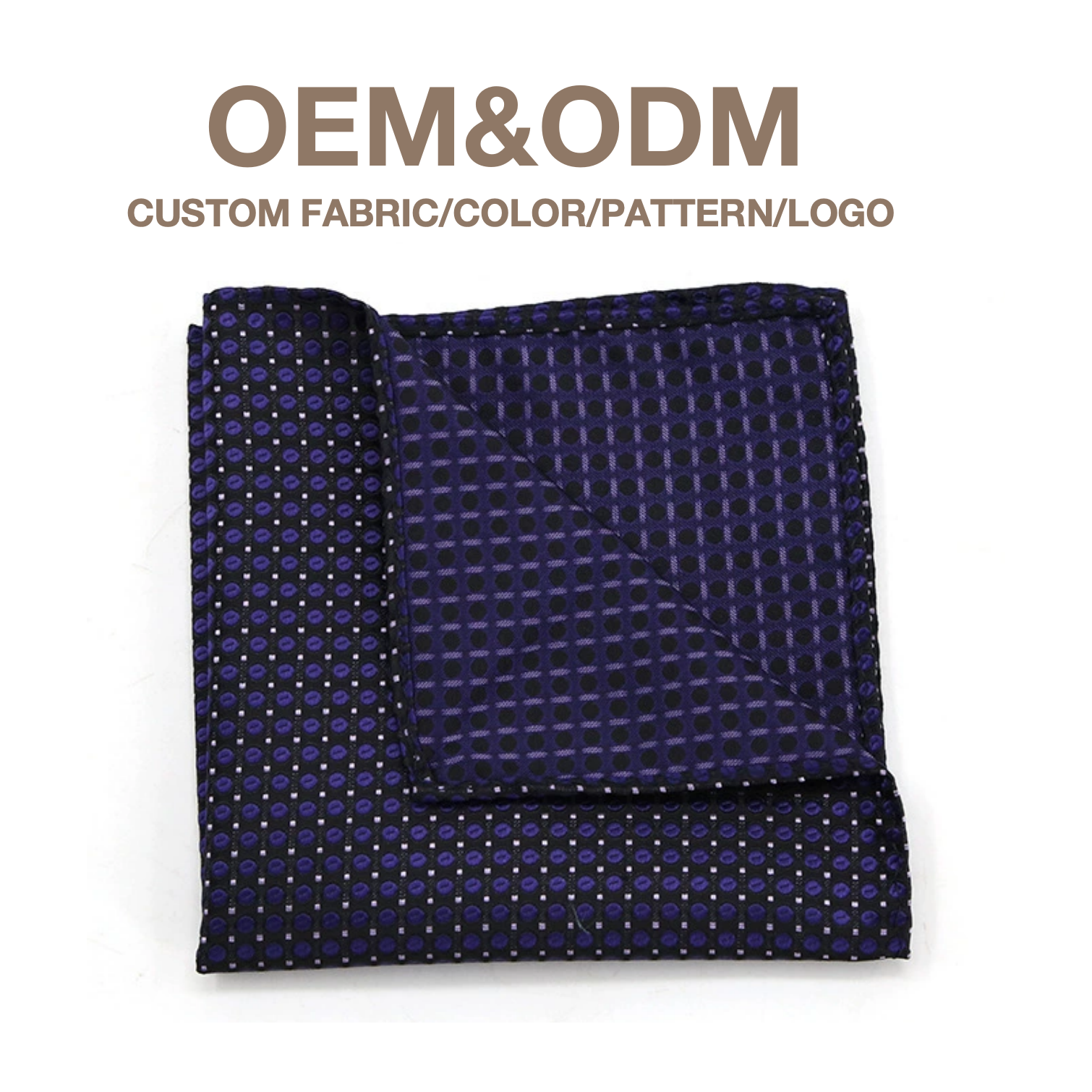 Support Custom Pocket Square Jacquard Polyester Handkerchief for Men