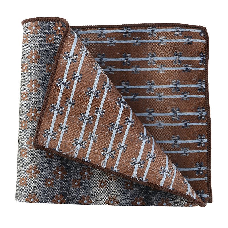 Fashion Pocket Squares For Men Print Pocket Squares Navy blue 25.5*25.5cm Polyester Jacquard Handkerchiefs