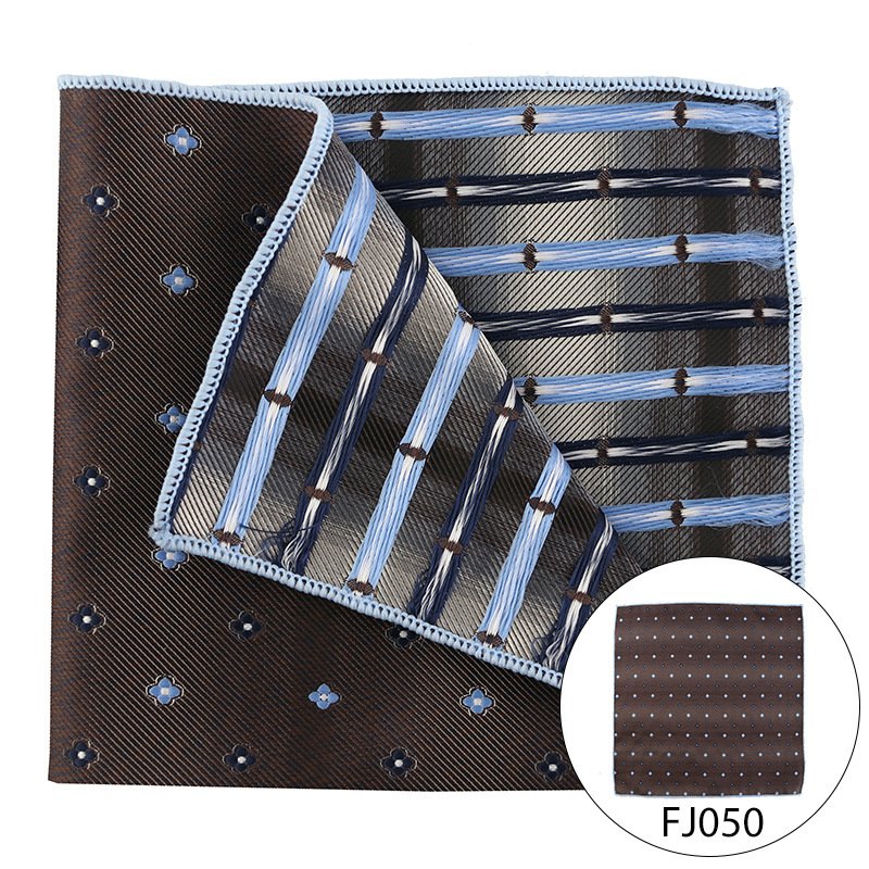 Fashion Pocket Squares For Men Print Pocket Squares Navy blue 25.5*25.5cm Polyester Jacquard Handkerchiefs