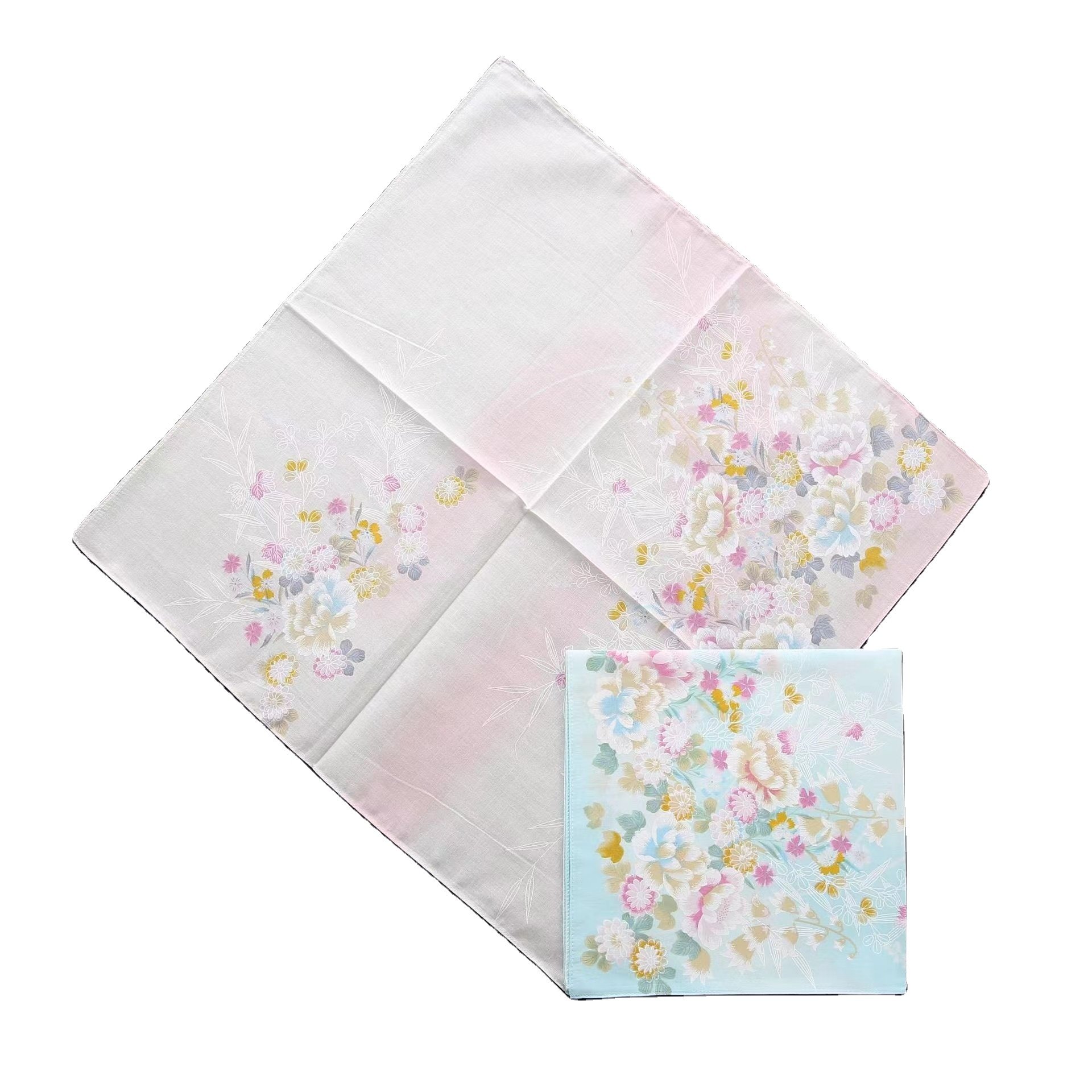 43cm pure cotton ladies printed handkerchief cotton high-grade Japanese and South Korean wind wrapped towel wipe handkerchief