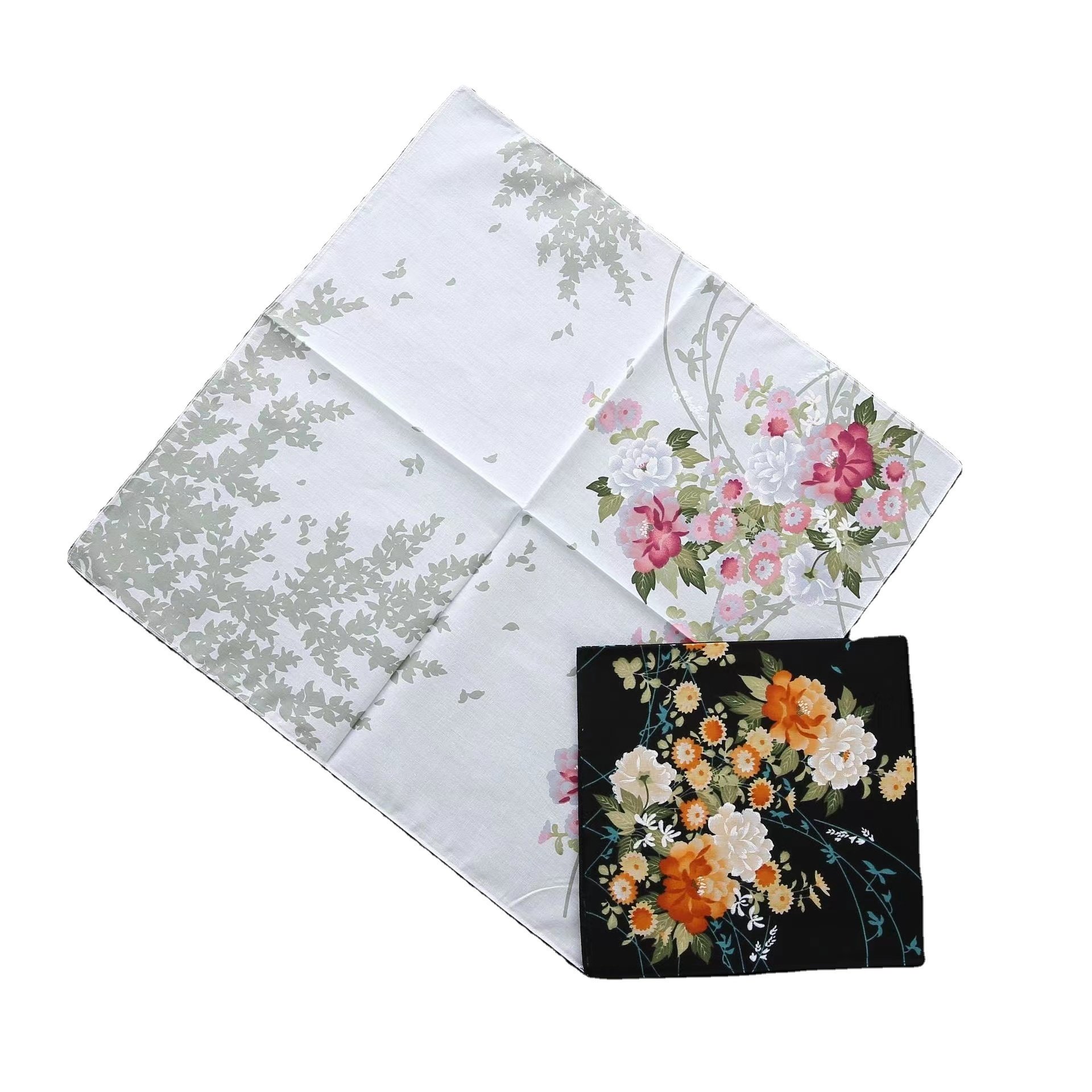 43cm pure cotton ladies printed handkerchief cotton high-grade Japanese and South Korean wind wrapped towel wipe handkerchief