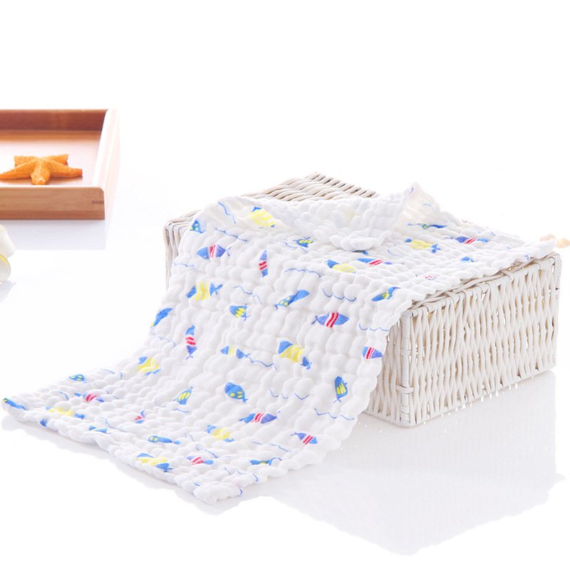 Custom Wholesale organic muslin 6 layer baby muslin cleansing cloth facial towel Muslin Handkerchief Custom Printed Face Cloth