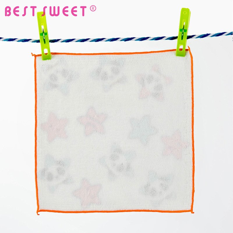 cartoon 100 cotton white handkerchief for baby
