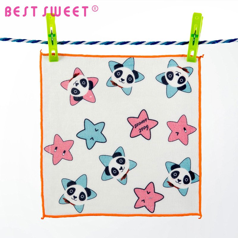 cartoon 100 cotton white handkerchief for baby