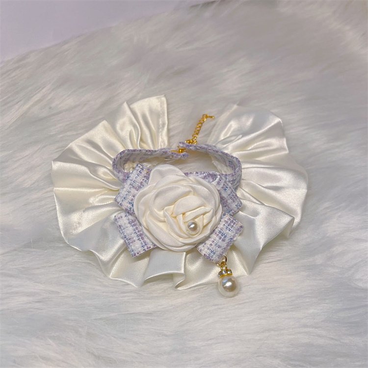 Luxury Pink Lace Dog Bandanas for Small Medium Large Dogs and Cats