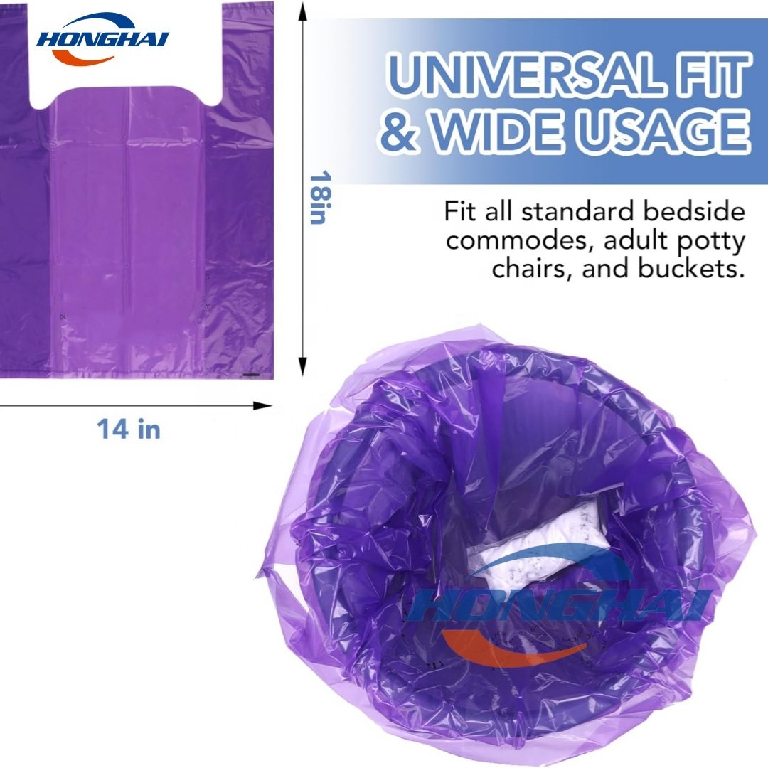 Commode Liners with Super Absorbent pad, 60 Liners. Instantly convert human waste into gel