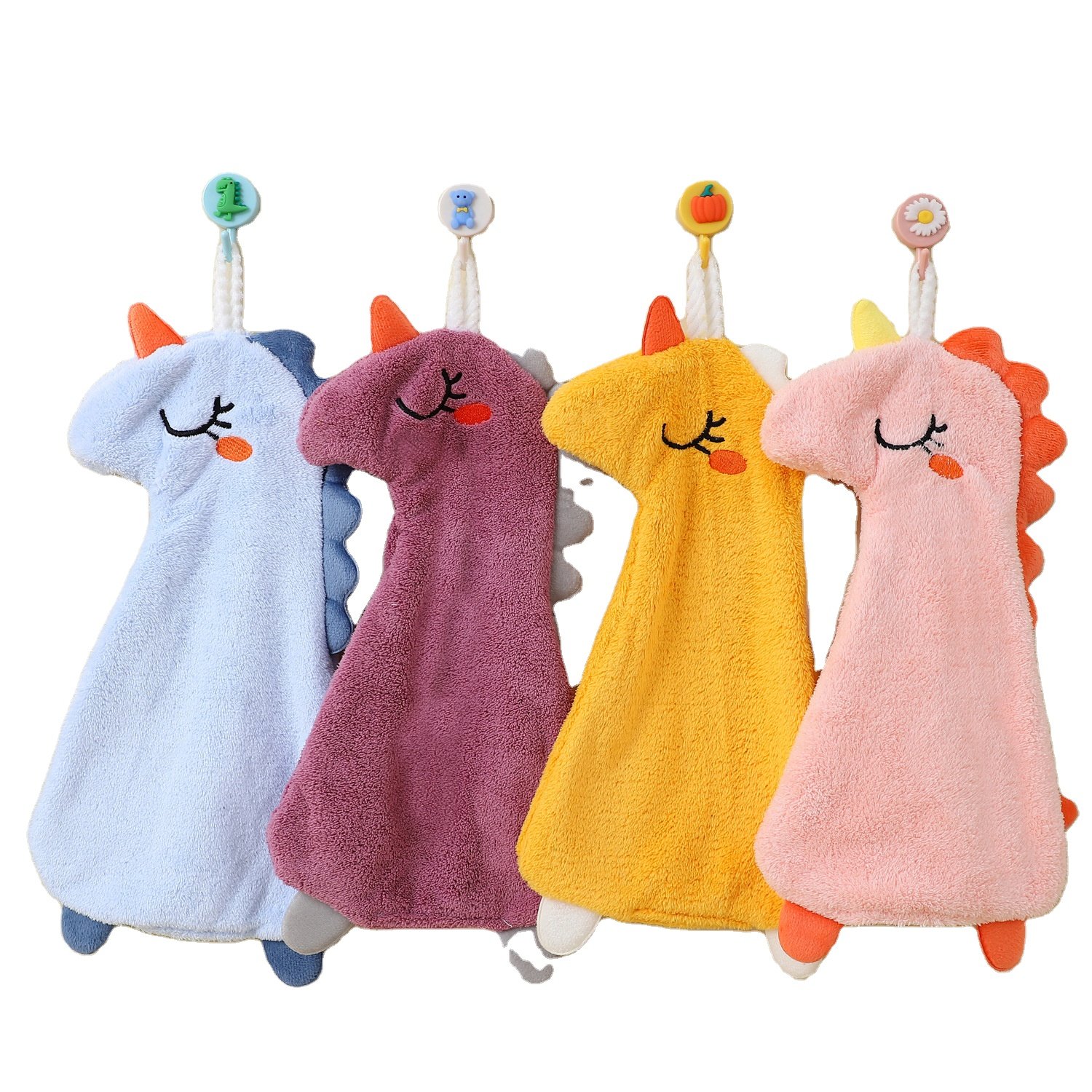 Coral Velvet Square Towels for Cleaning Hanging Hand and Tea Cups Thickened Absorbent Small Indoor Kitchen Handkerchiefs