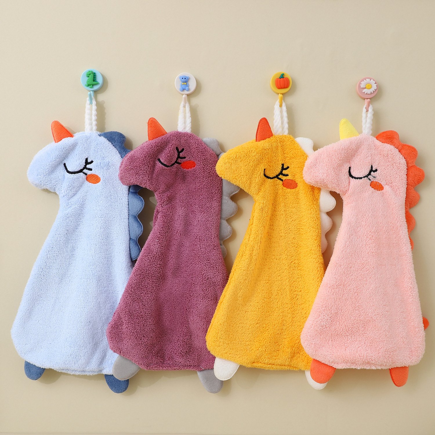 Coral Velvet Square Towels for Cleaning Hanging Hand and Tea Cups Thickened Absorbent Small Indoor Kitchen Handkerchiefs