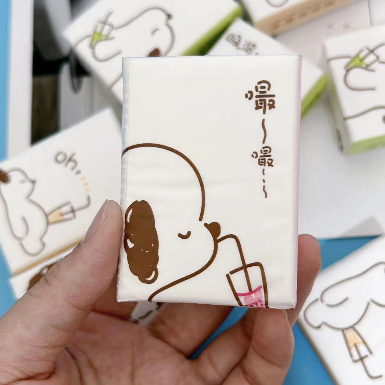 FSC Mini Facial Tissues Cute Dog Pocket Tissues 9 Pcs Pack Cute Virgin Wood Pulp Paper Handkerchief Portable Cleansing Tissue