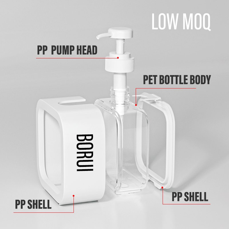 OEM Customized Color PET Plastic Square Liquid Packaging Bag with Pump Bottle for Cosmetic Shampoo and Shower Gel for Lotions