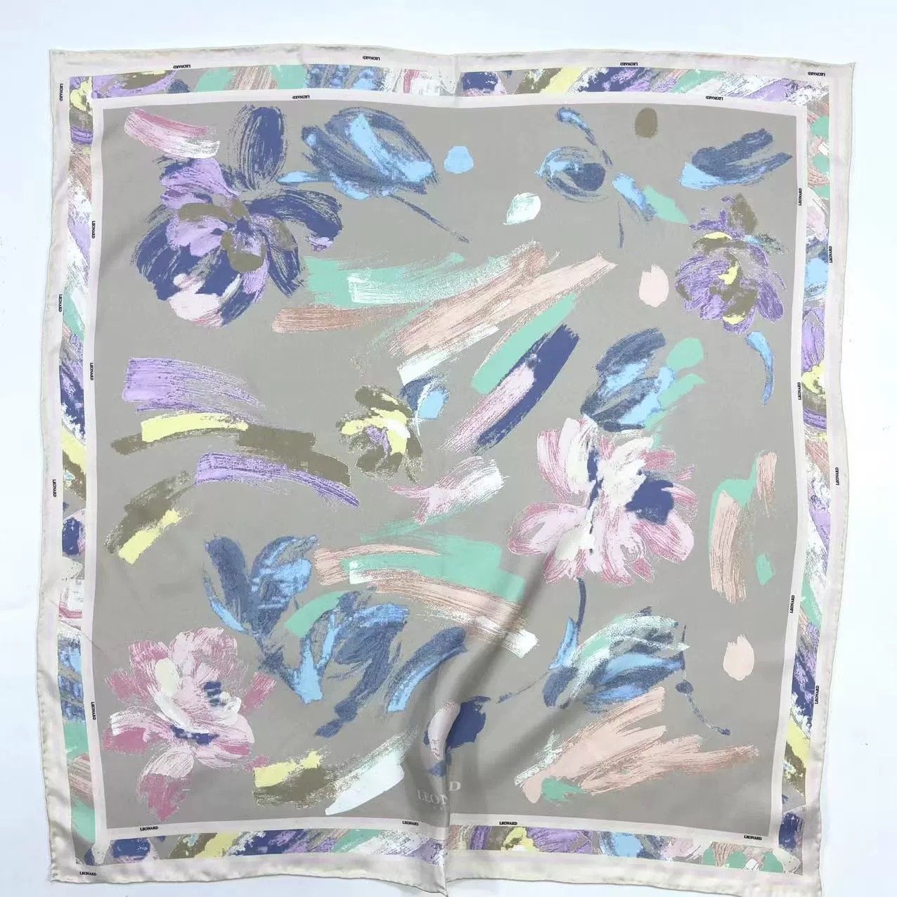 Promotion ladies silk neck scarf silk satin scarf 60*60cm square floral women handkerchief polyester scarfs