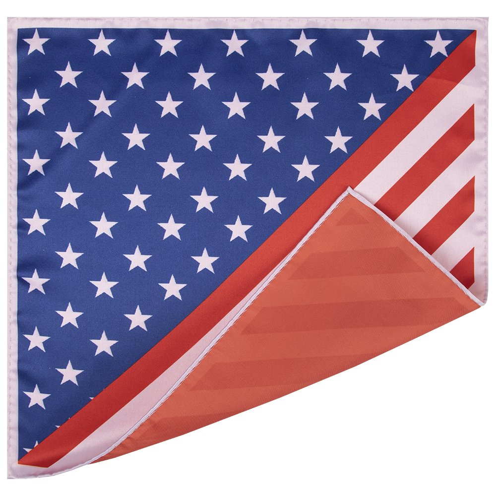 Stars and Stripes American Flag Pocket Square Handkerchiefs satin Kerchief Machine Elegant Finishing Pocket Square For Men