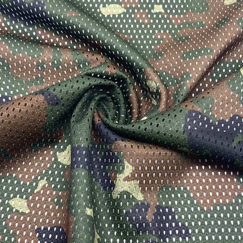High quality camo printed polyester mesh fabric for Fishing Boonie Hat outdoor jungle sportswear