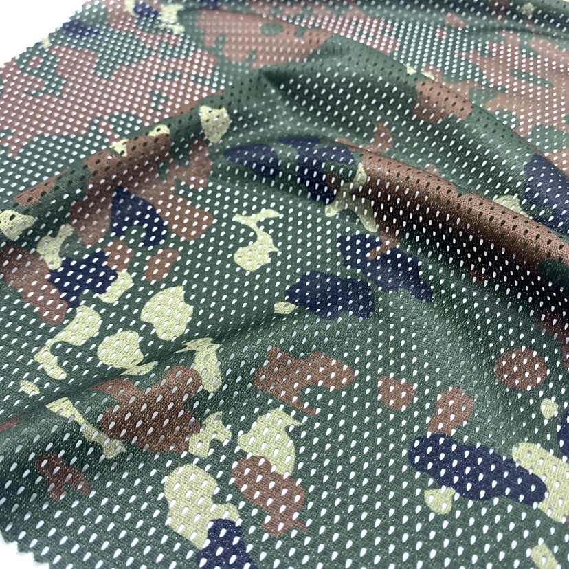 High quality camo printed polyester mesh fabric for Fishing Boonie Hat outdoor jungle sportswear