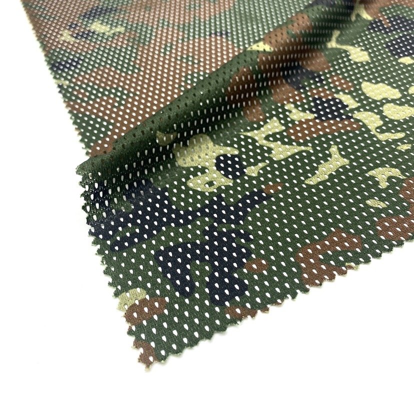 High quality camo printed polyester mesh fabric for Fishing Boonie Hat outdoor jungle sportswear
