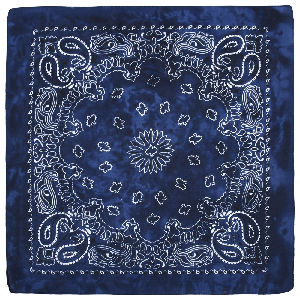 Zandy OEM cotton solid pure color paisley custom hip hop bandana scarf face bandana square scarf handkerchiefs