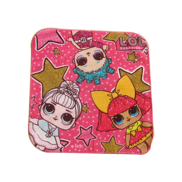 Digital printing cotton handkerchief full color logo design custom printing kids towel Child promotion gift towel