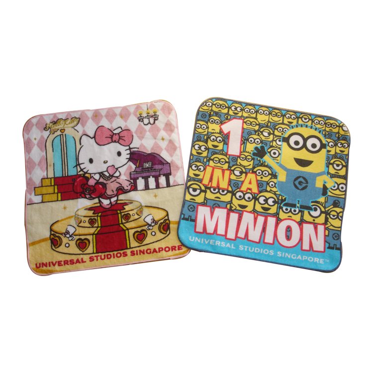Digital printing cotton handkerchief full color logo design custom printing kids towel Child promotion gift towel