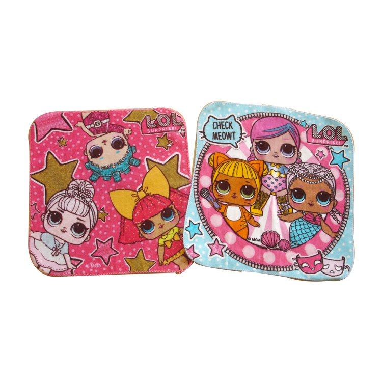 Digital printing cotton handkerchief full color logo design custom printing kids towel Child promotion gift towel