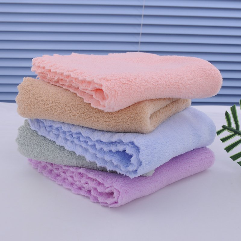 25*25cm Coral fleece small square towel children's handkerchief washing towel kitchen household cleaning cloth microfiber