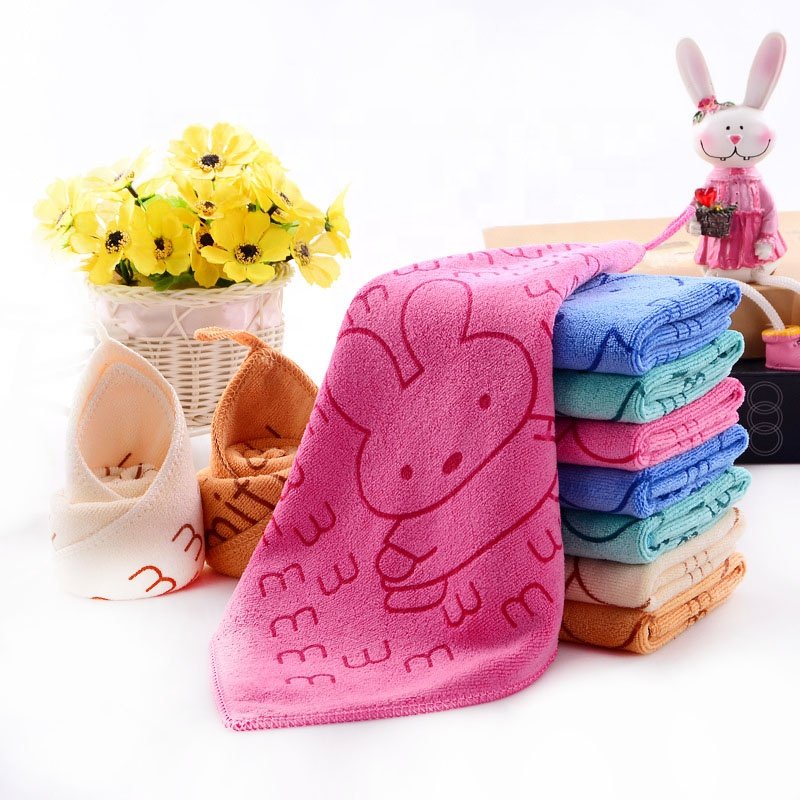 Handkerchief Hand-Towel Absorbent-Face Rabbit-Style Small Nano-Microfiber Cartoon Cute Towel