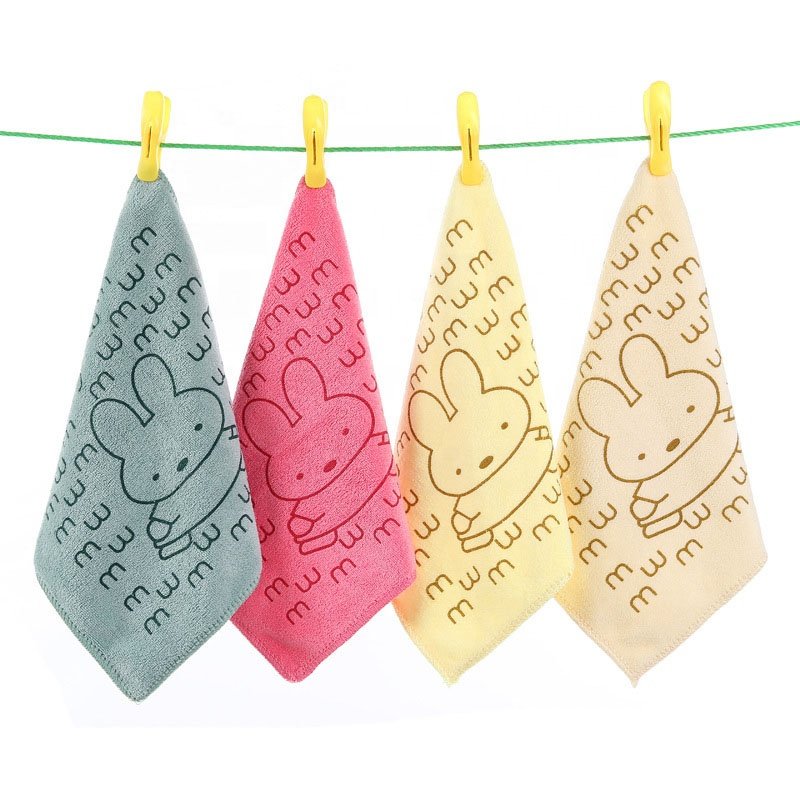 Handkerchief Hand-Towel Absorbent-Face Rabbit-Style Small Nano-Microfiber Cartoon Cute Towel