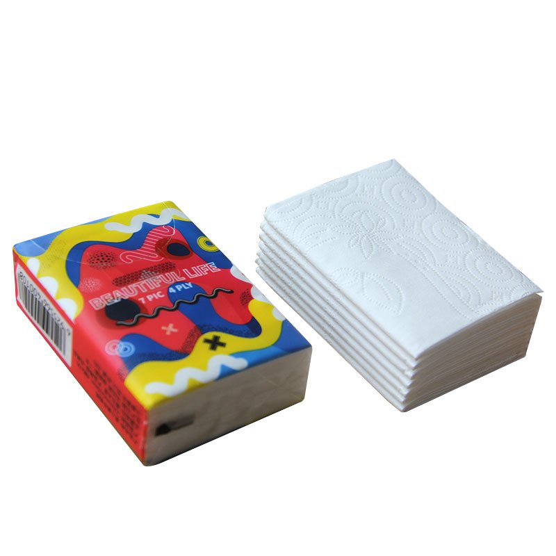 promotional oem white custom tissue pocket print multifunctional hanging tissues bundle pocket handkerchief tissue