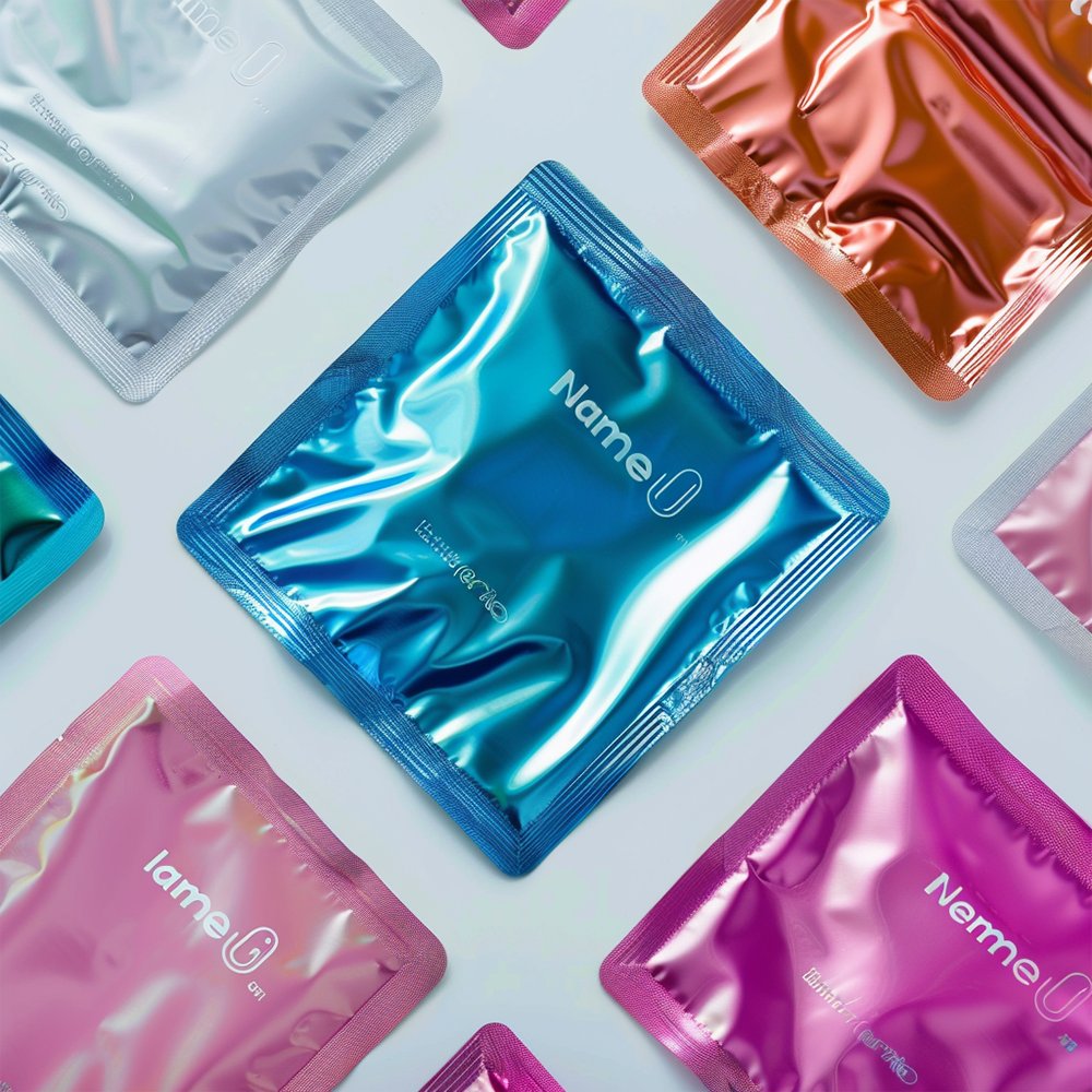 Customizable Facial Mask Condom Mylar Bags aluminum foil bag pack doypack 3.5g 7g 14g Three-side seal mylar packaging bags