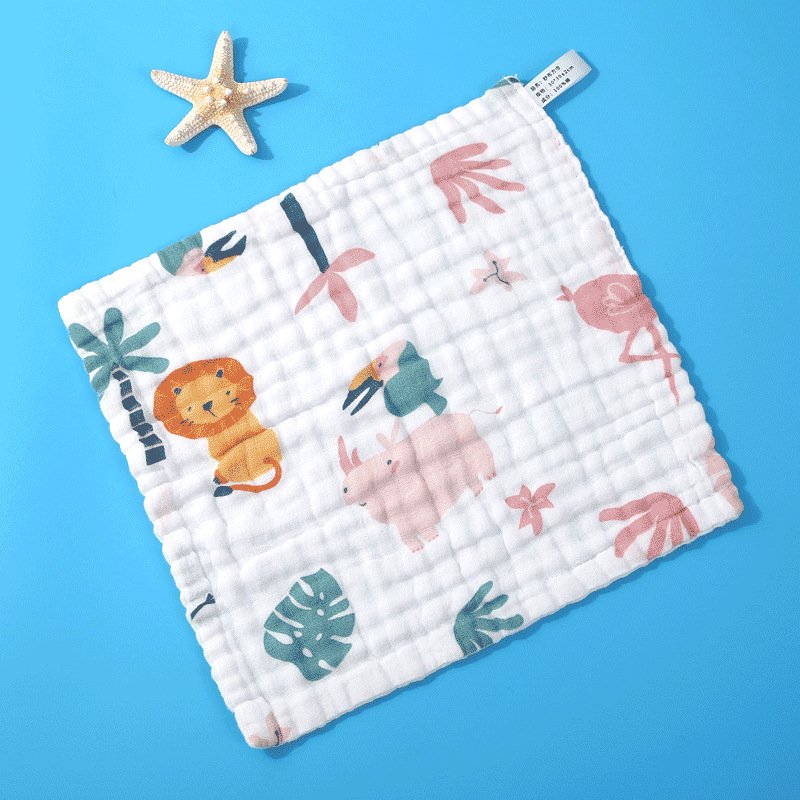 Muslin 6 layers Cotton Soft Baby Towels Handkerchief Bathing Feeding Baby Face Towel Washcloth Face Wipe burp cloths
