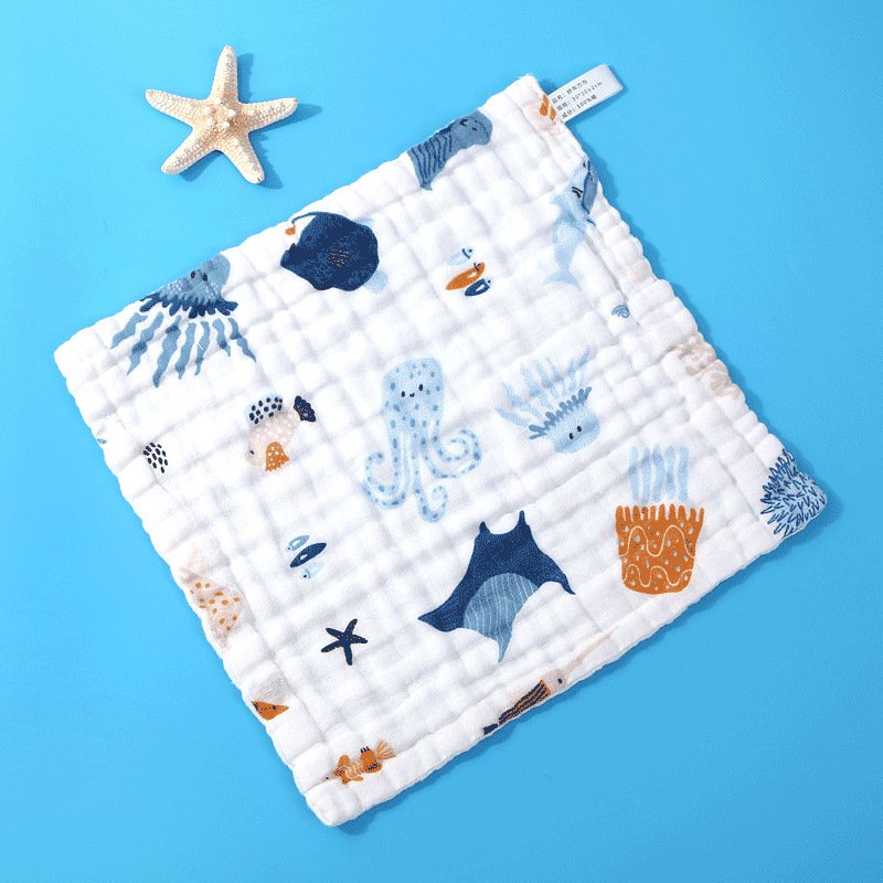 Muslin 6 layers Cotton Soft Baby Towels Handkerchief Bathing Feeding Baby Face Towel Washcloth Face Wipe burp cloths