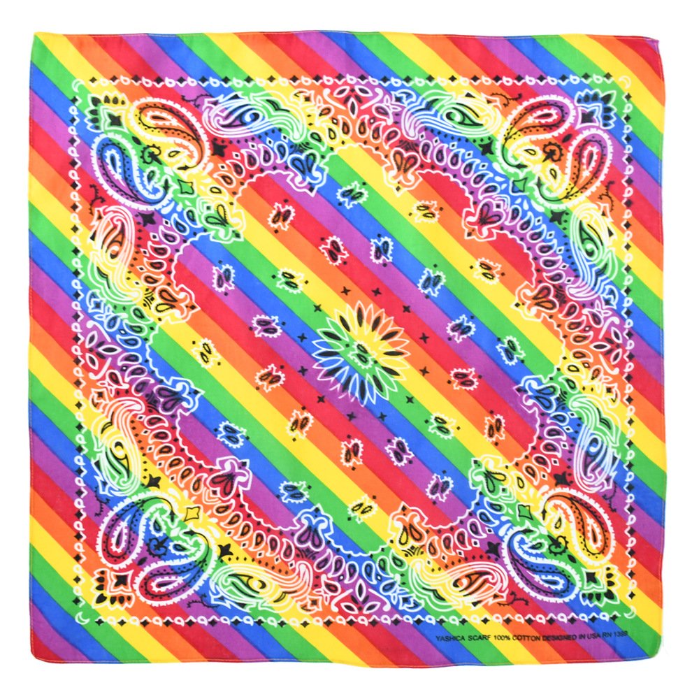 Wholesale Gay Pride Sport Headwear Handkerchief Lgbt Rainbow Printed Cotton Bandanas