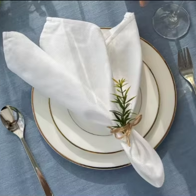 Soft cotton dinner events table fabric napkin cotton white wedding table cloth napkin for restaurant hotel event
