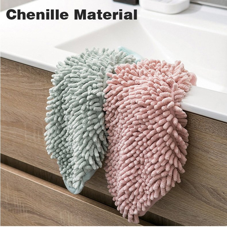Cartoon Cute Animal Water Absorbent Hanging Wiping Chenille Hand Towel For Home Kitchen Bathroom
