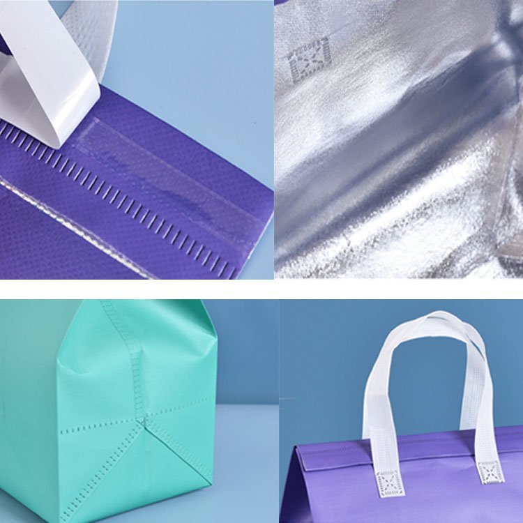 recycled high quality customized logo pp non woven insulated waterproof reusable thermal cooler lunch holder take away fresh bag