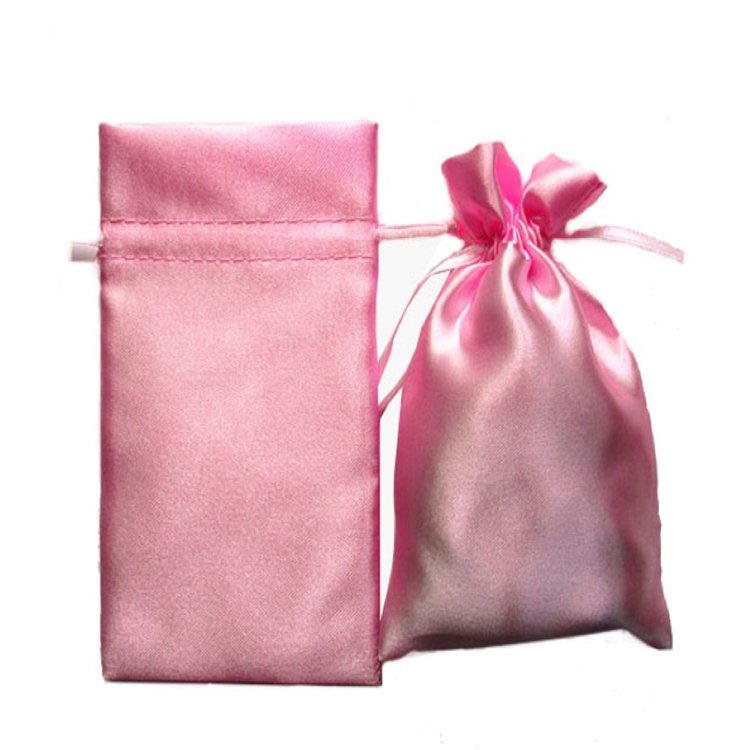 Luxury Custom Logo Jewelry Underwear Satin Pouch Hair Extension Packaging Satin Bags Drawstring Satin Bags Packaging