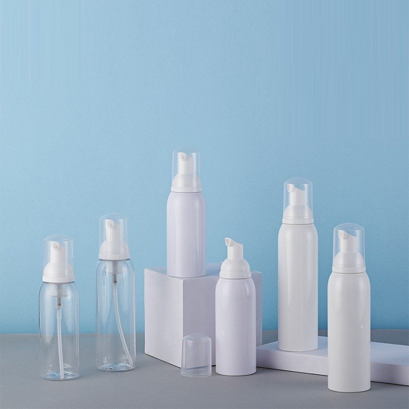 100ml 120ml 180ml white transparent empty lash plastic facial foam cleansing hand soap pump bottle