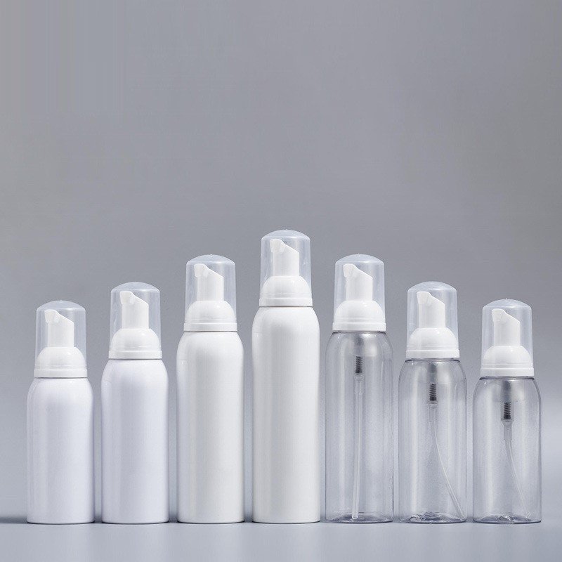 100ml 120ml 180ml white transparent empty lash plastic facial foam cleansing hand soap pump bottle