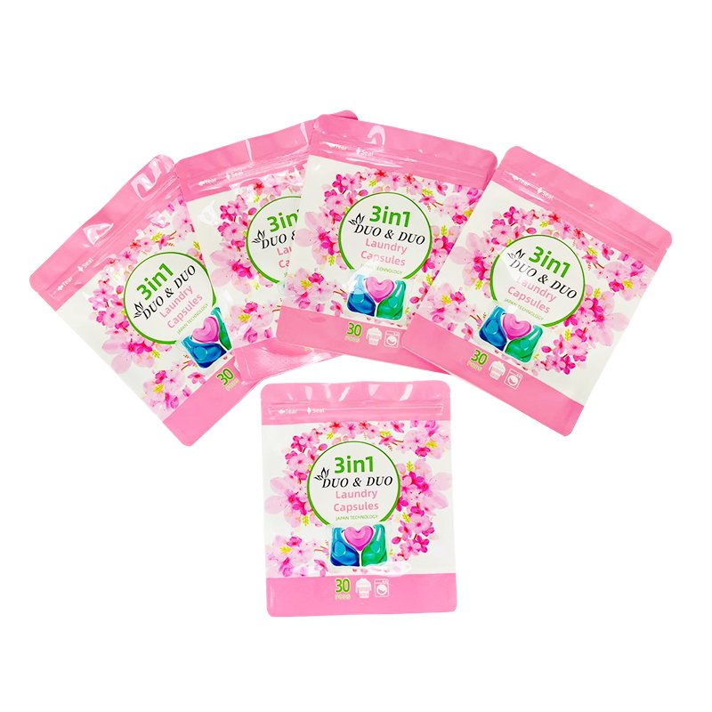 custom 3 in 1refillable soap packaging washing plastic zipper top standup pouch for soap detergent pods detergente en polvo