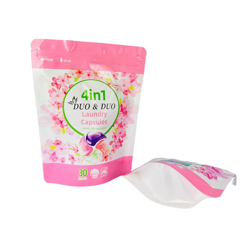 custom 3 in 1refillable soap packaging washing plastic zipper top standup pouch for soap detergent pods detergente en polvo